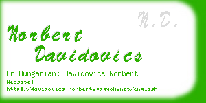 norbert davidovics business card